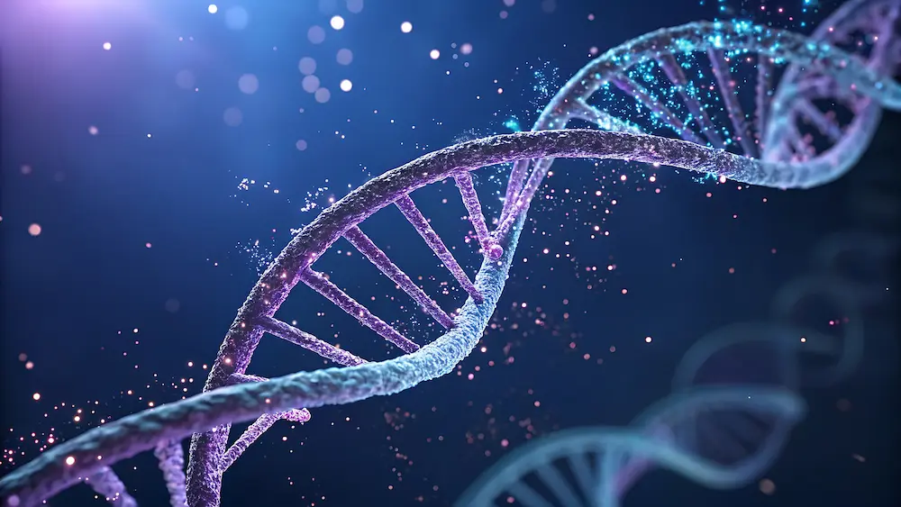 DNA double helix structure, genetic code, science background